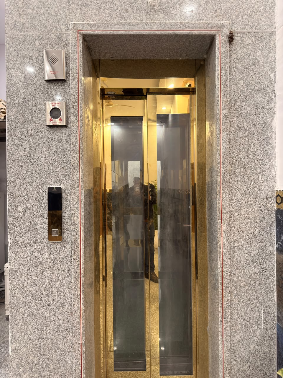 Lift lobby at Vedic Portico Hotel